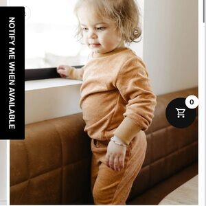 NWT Forever French Baby Brown Sugar Two Piece Set Size 2/3